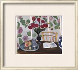 Still Life, Bouquet of Dahlias and White Book, 1923