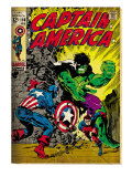 Buy Marvel Comics Retro: Captain America Comic Book Cover #110, with the Hulk and Bucky (aged) at AllPosters.com