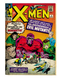 Marvel Comics Retro: The X-Men Comic Book Cover #4, Scarlet Witch, Quicksilver, Toad(aged)