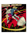 Marvel Comics Retro: Silver Surfer Comic Panel, Saving the girl (aged)