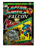 Marvel Comics Retro: Captain America Comic Book Cover #178, with the Falcon (aged)
