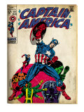 Marvel Comics Retro: Captain America Comic Book Cover #111, with Hydra and Bucky (aged) Premium Poster