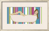 Buy Girl in Bathtub with Stripes at AllPosters.com