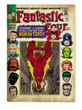 Marvel Comics Retro: Fantastic Four Family Comic Book Cover #54, Featuring the Human Torch (aged)