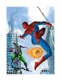Buy Spider-Man and Green Goblin Fighting in the City; Throwing Flaming Pumpkin at AllPosters.com