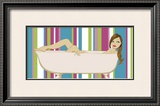 Girl in Bathtub with Stripes