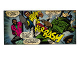 Marvel Comics Retro: Luke Cage, Hero for Hire Comic Panel, Kicking and Fighting (aged)