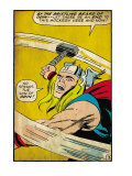 Marvel Comics Retro: Mighty Thor Comic Panel, Swinging Hammer (aged)