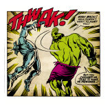 Marvel Comics Retro: The Incredible Hulk Comic Panel, Fighting, Thwak! (aged)