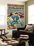 Marvel Comics Retro: Captain America Comic Panel; Smashing through Window (aged)
