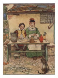 Illustration From Little Jack Sprat Of Couple Eating