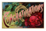Congratulations, Floral Lettering