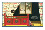 Season's Greetings, Art Deco Girl in Bed