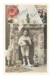 Joyeux Noel, Child by Fireplace