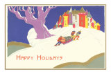 Happy Holidays, Serfs Pulling Yule Log