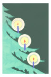 Three Candles on Christmas Tree
