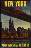 New York by Pennsylvania Railroad Lamina Framed Poster