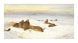 Partridges in a Winter Landscape