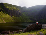 Buy Young Woman Meditating, Coumshingaun Lough, Coeragh Mountains, County Waterford, Ireland at AllPosters.com