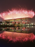 Fireworks Explods over National Stadium During the Opening Ceremony of Beijing 2008 Olympics