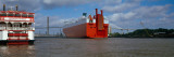 Ferries in River, Georgia Queen, Talmadge Bridge, Savannah River, Savannah, Chatham County, Georgia