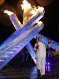 Wayne Gretzky Lights the Olympic Flame During the Opening Ceremony of 2010 Vancouver Winter Games