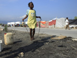 Youth Jumps Rope in a Camp for People Displaced by the Earthquake in Port-Au-Prince