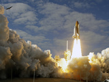 Space Shuttle Atlantis Lifts Off at the Kennedy Space Center in Cape Canaveral, Florida