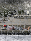 Man Sleeps on the Edge of a Waterfall in the Courtyard of Philadelphia's City Hall Photographic Print