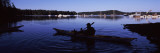 Silhouette of Kayaking in Sea, Acadia National Park, Mount Desert Island, Hancock County, Maine
