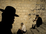 Ultra Orthodox Jewish Men Pray at Joseph's Tomb in the West Bank City of Nablus