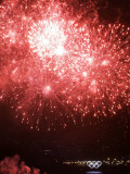 Fireworks Explode During the Opening Ceremony of the Vancouver 2010 Olympics