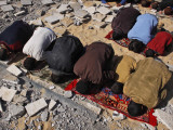 Palestinians Pray in Rubble of Mosque Destroyed in Israeli Military Offensive, Northern Gaza Strip