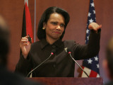 Buy United States Secretary of State Condoleezza Rice Gestures at a News Conference at AllPosters.com