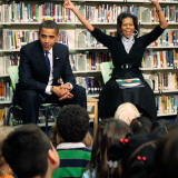 Before President Barack Obama and Wife Read to Second Graders at Capital City Public Charter School
