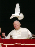 Buy Pope John Paul II Looks at a White Dove After the Angelus Prayer in St. Peter's Square, at Vatican at AllPosters.com