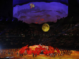 Performers Dance around Large Maple Leafs at Opening Ceremonies for Olympic Winter Games, Vancouver