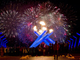 Fireworks after Gretzky Lit the Olympic Cauldron at the Opening Ceremonies of the 2010 Winter Games