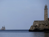 US-Flagged Vessel Amistad Nears the Port of Havana as it Passes the Morro Castle