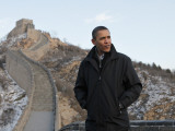 U.S. President Barack Obama Tours the Great Wall in Badaling, China Photographic Print