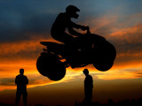 Competitor Jumps with His Quad Bike During a Greek National Race at Hellinikon Old Airport, Athens
