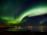 Aurora Borealis in the Sky, Alftanes, Reykjavik, Iceland