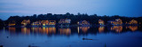 Boathouse Row Lit Up at Dusk, Philadelphia, Pennsylvania, USA