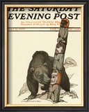 Buy Black Bear with Totem Pole, c.1909 at AllPosters.com