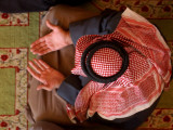 Man Prays at At Sunni Muslim Um Al-Qura Mosque in Baghdad, Iraq