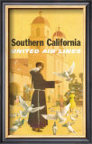 Buy United Airlines: Southern California, Franciscan Monk and Spanish Mission at AllPosters.com