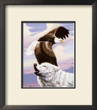 Eagle in Flight with Wolf