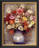 Buy Dahlias dans Un Pot Bleu at AllPosters.com