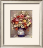 Buy Dahlias dans Un Pot Bleu at AllPosters.com