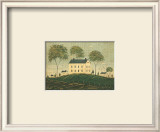 Farm House on Hill Framed Art Print